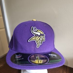 Minnesota Vikings‎ New Era NFL On Field 59FIFTY Cap Purple Fitted Hat Size 7 1/4